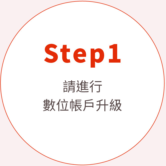 Step2請進行數位帳戶升級